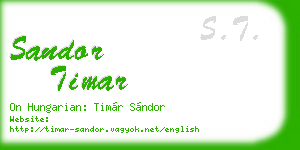 sandor timar business card