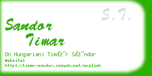 sandor timar business card